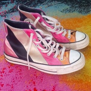 Converse All Star Hi Top sz US 7.5 Metallic